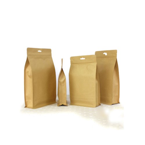 Recyclable Doypack Stand Up Pouch Zip Lock Kraft Paper Bag